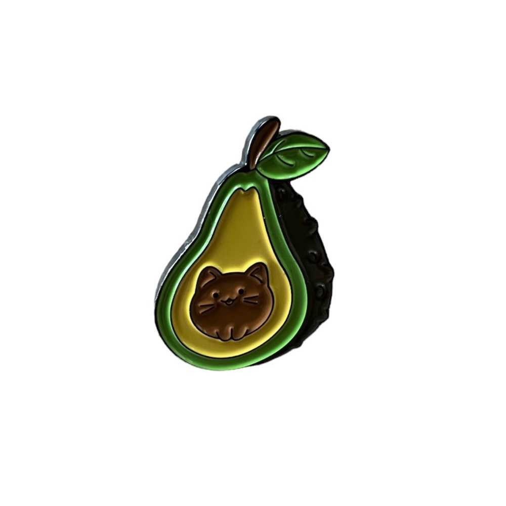 Brand New Avocado Cat Mashup Enamel Pin